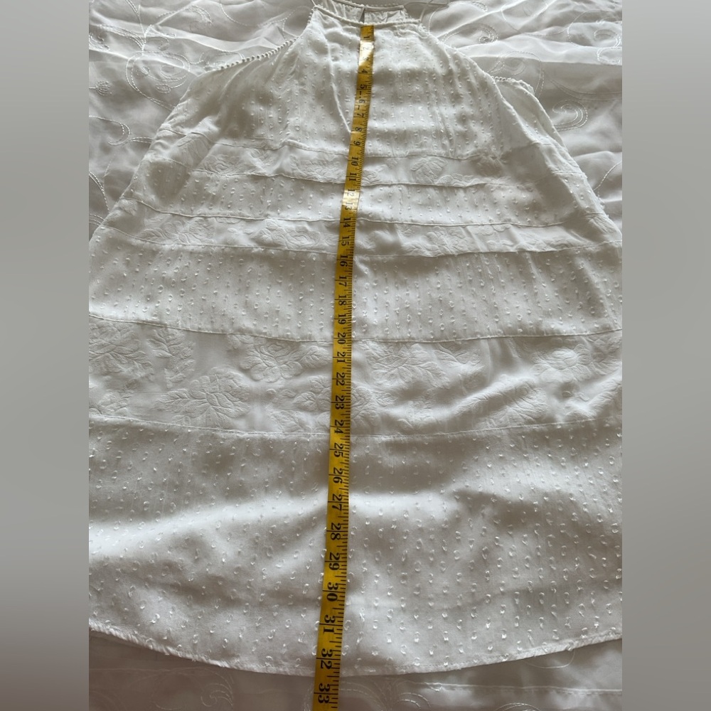 Loft Sleeveless Large White Mini Dress with Floral Print - Picture 7 of 8